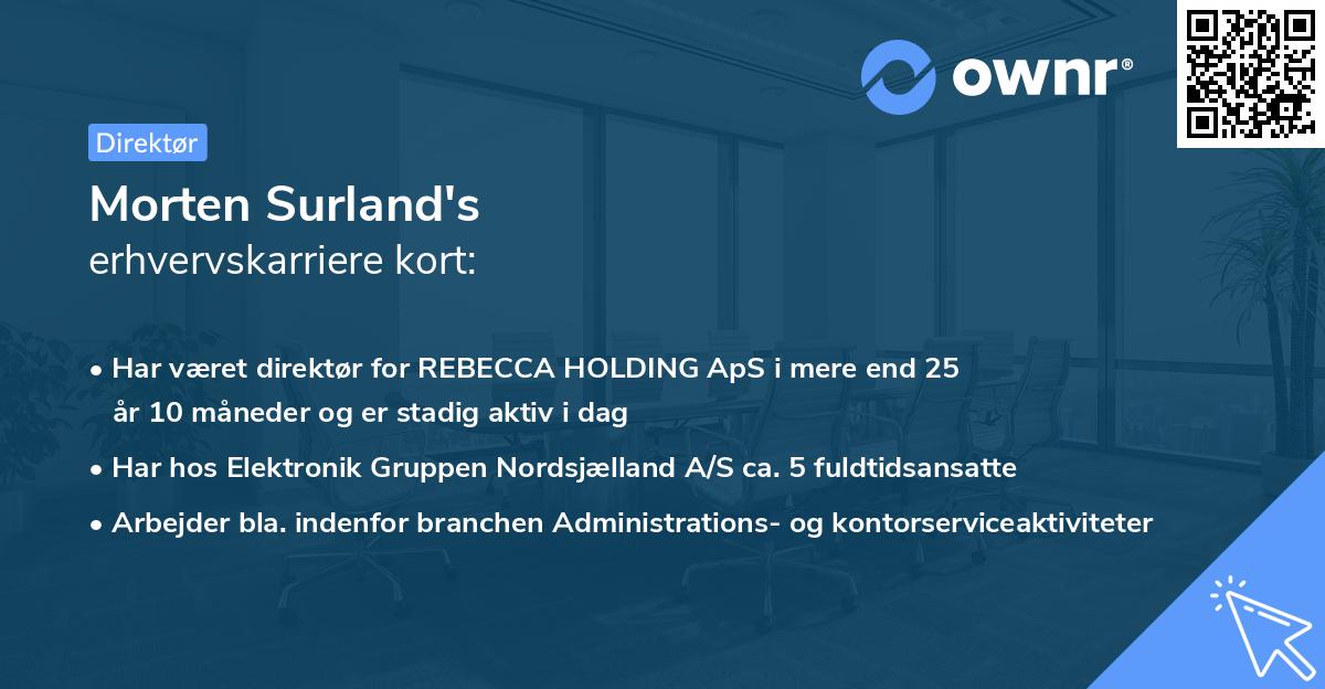 Morten Surland's erhvervskarriere kort