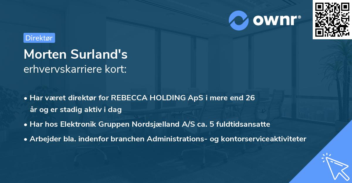Morten Surland's erhvervskarriere kort