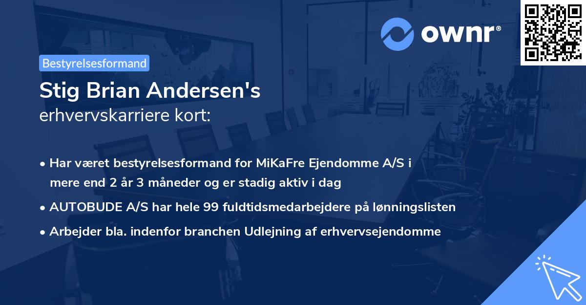 Stig Brian Andersen's erhvervskarriere kort