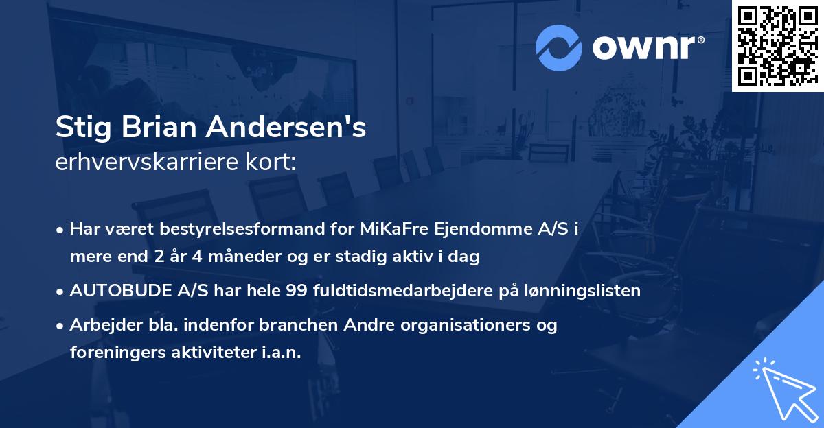 Stig Brian Andersen's erhvervskarriere kort