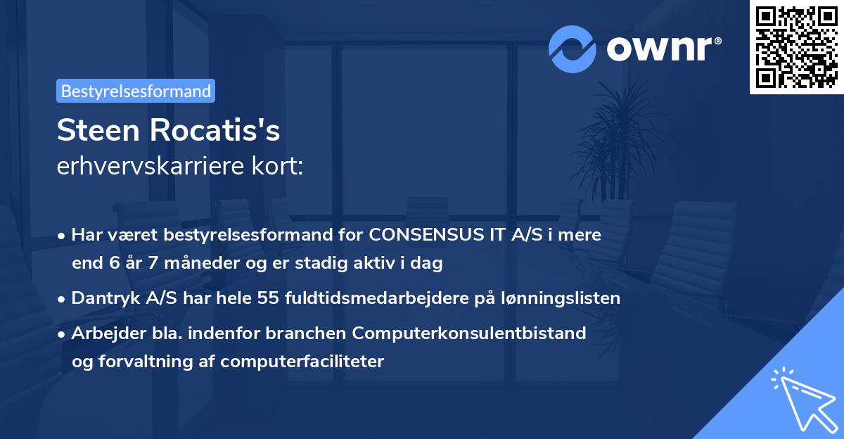 Steen Rocatis's erhvervskarriere kort