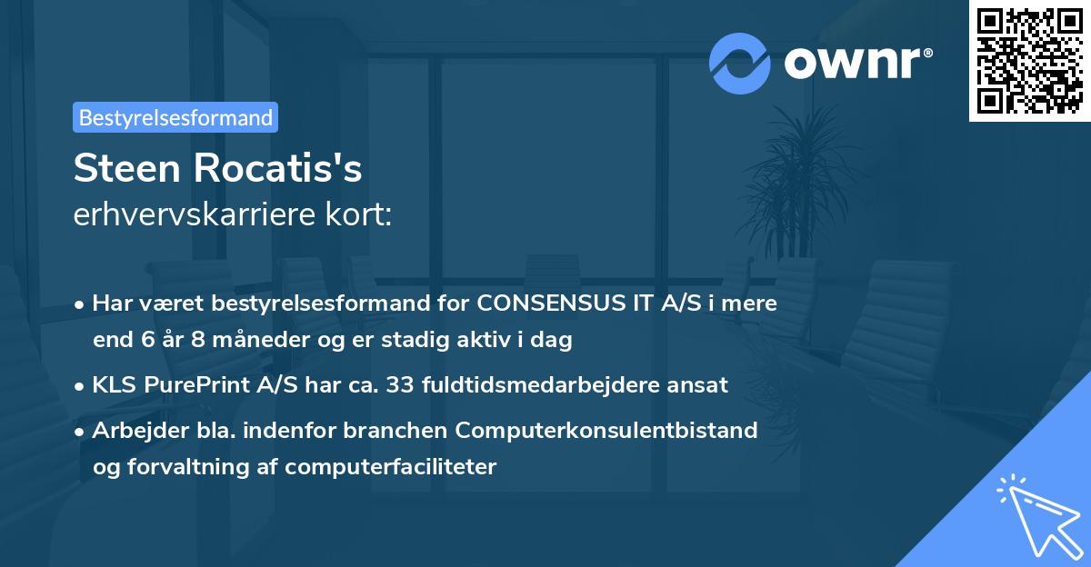 Steen Rocatis's erhvervskarriere kort