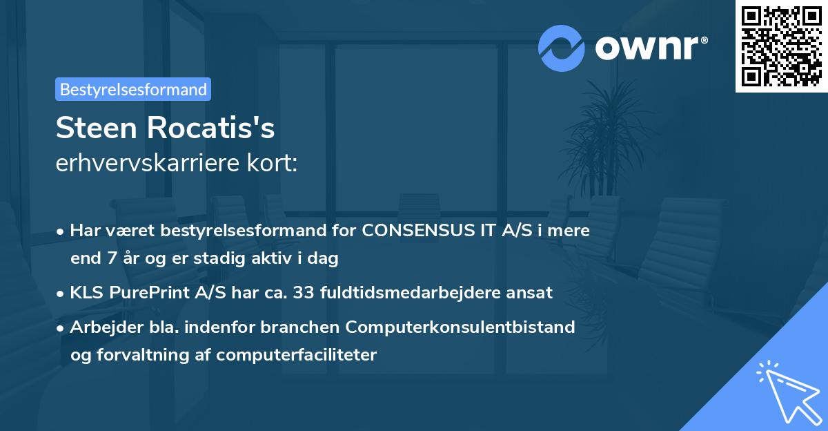 Steen Rocatis's erhvervskarriere kort