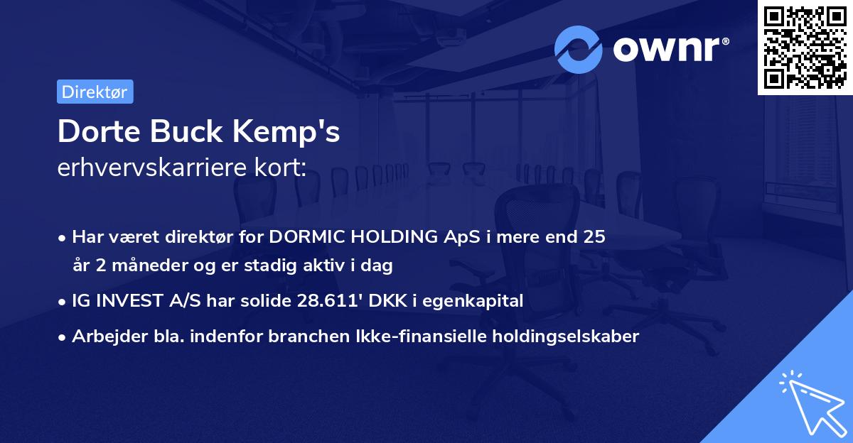 Dorte Buck Kemp's erhvervskarriere kort