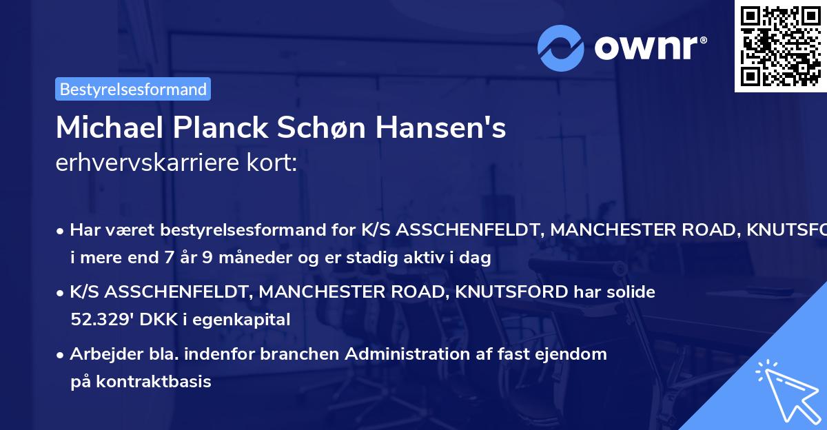 Michael Planck Schøn Hansen's erhvervskarriere kort