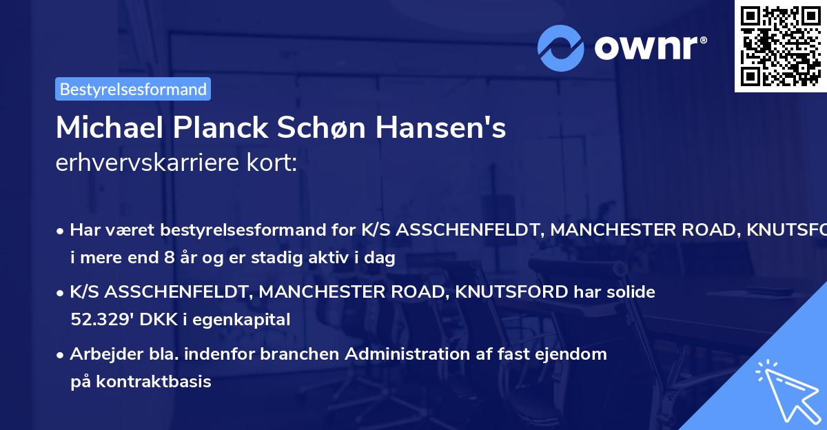 Michael Planck Schøn Hansen's erhvervskarriere kort