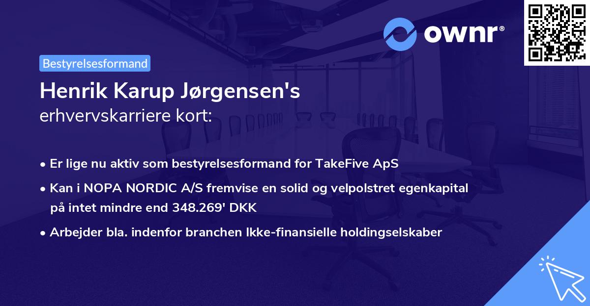 Henrik Karup Jørgensen's erhvervskarriere kort