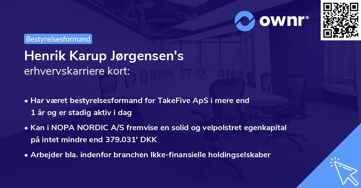Henrik Karup Jørgensen's erhvervskarriere kort