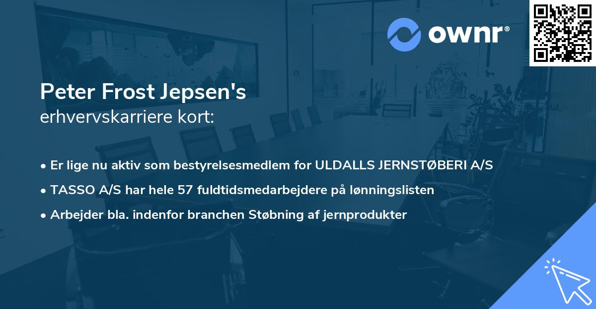 Peter Frost Jepsen's erhvervskarriere kort