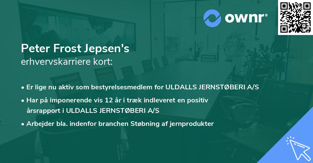 Peter Frost Jepsen's erhvervskarriere kort