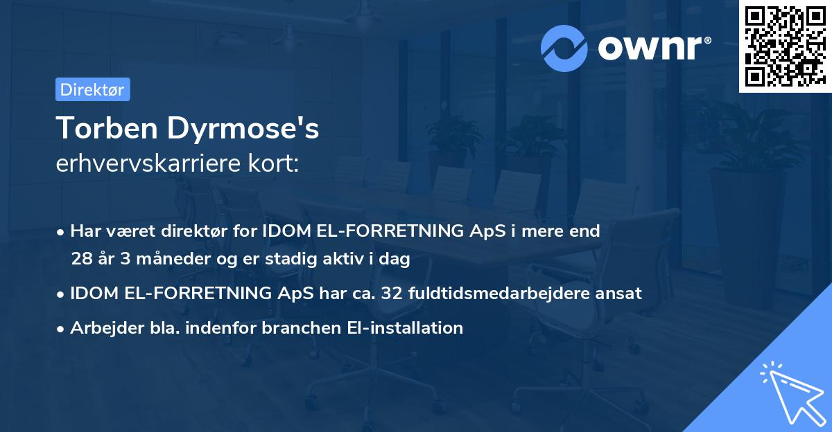 Torben Dyrmose's erhvervskarriere kort