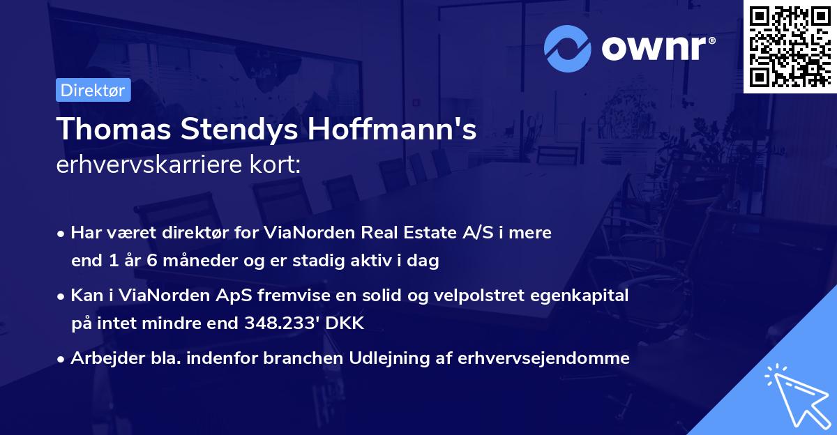 Thomas Stendys Hoffmann's erhvervskarriere kort
