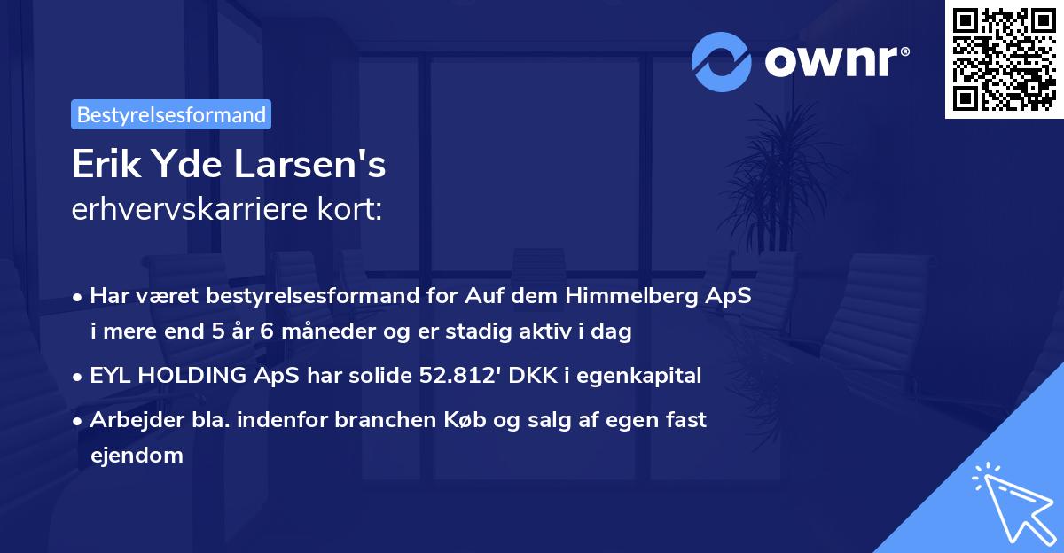 Erik Yde Larsen's erhvervskarriere kort