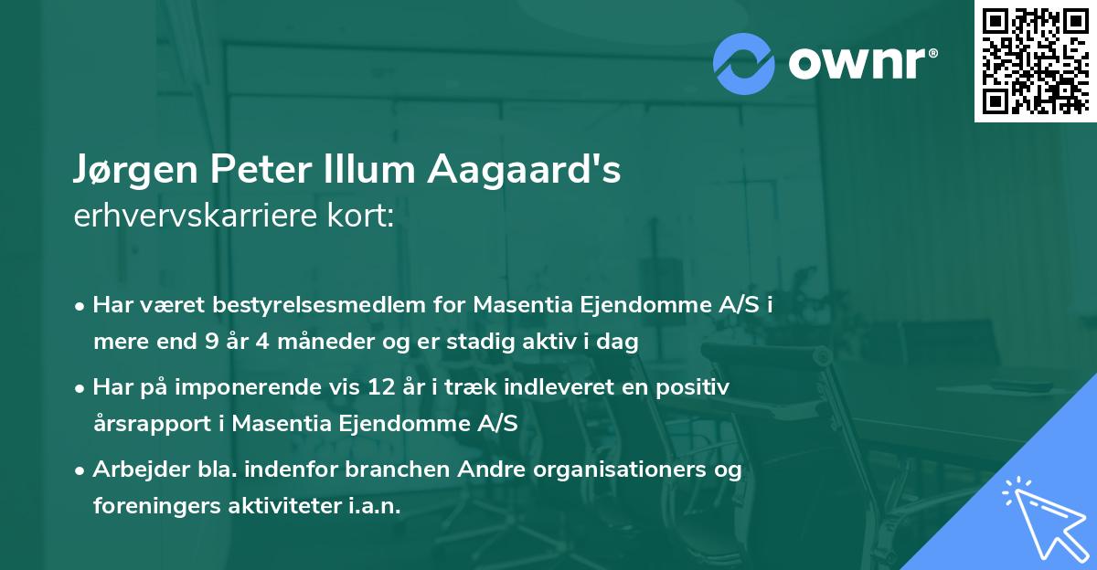 Jørgen Peter Illum Aagaard's erhvervskarriere kort
