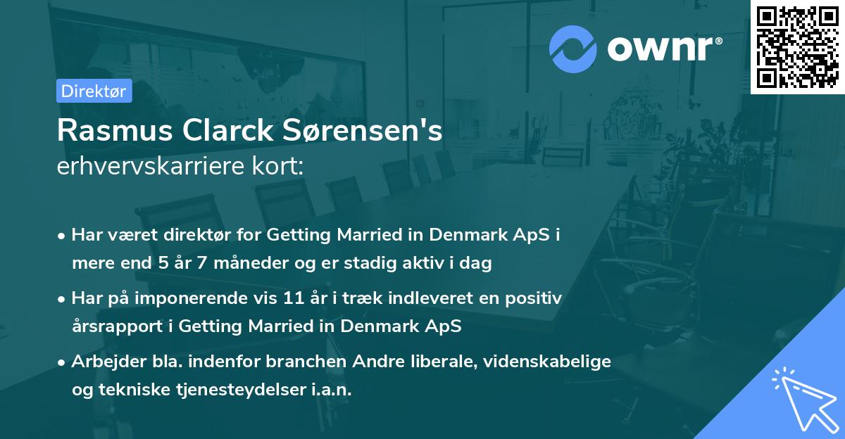 Rasmus Clarck Sørensen's erhvervskarriere kort