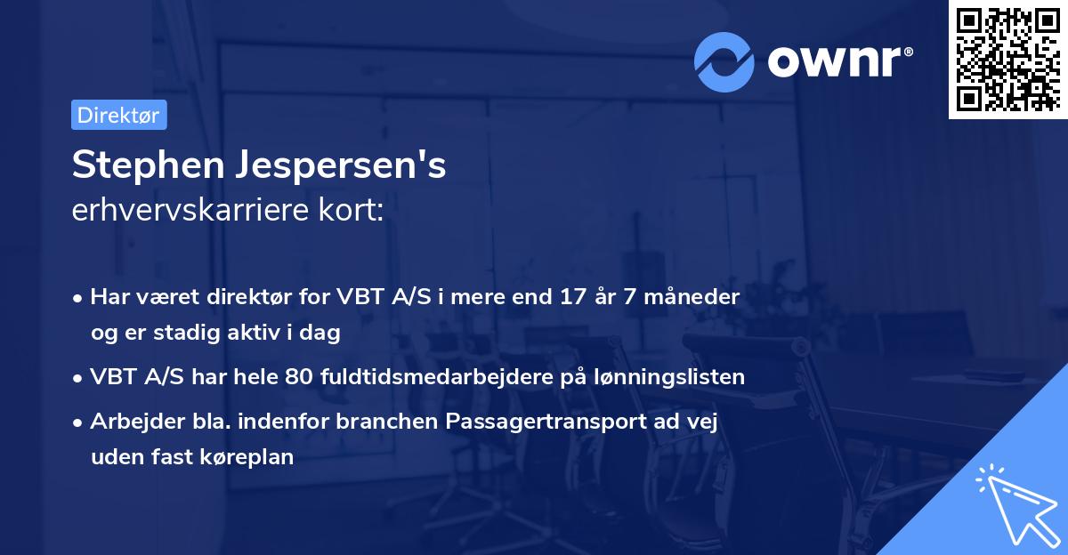 Stephen Jespersen's erhvervskarriere kort