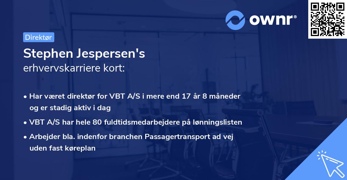 Stephen Jespersen's erhvervskarriere kort