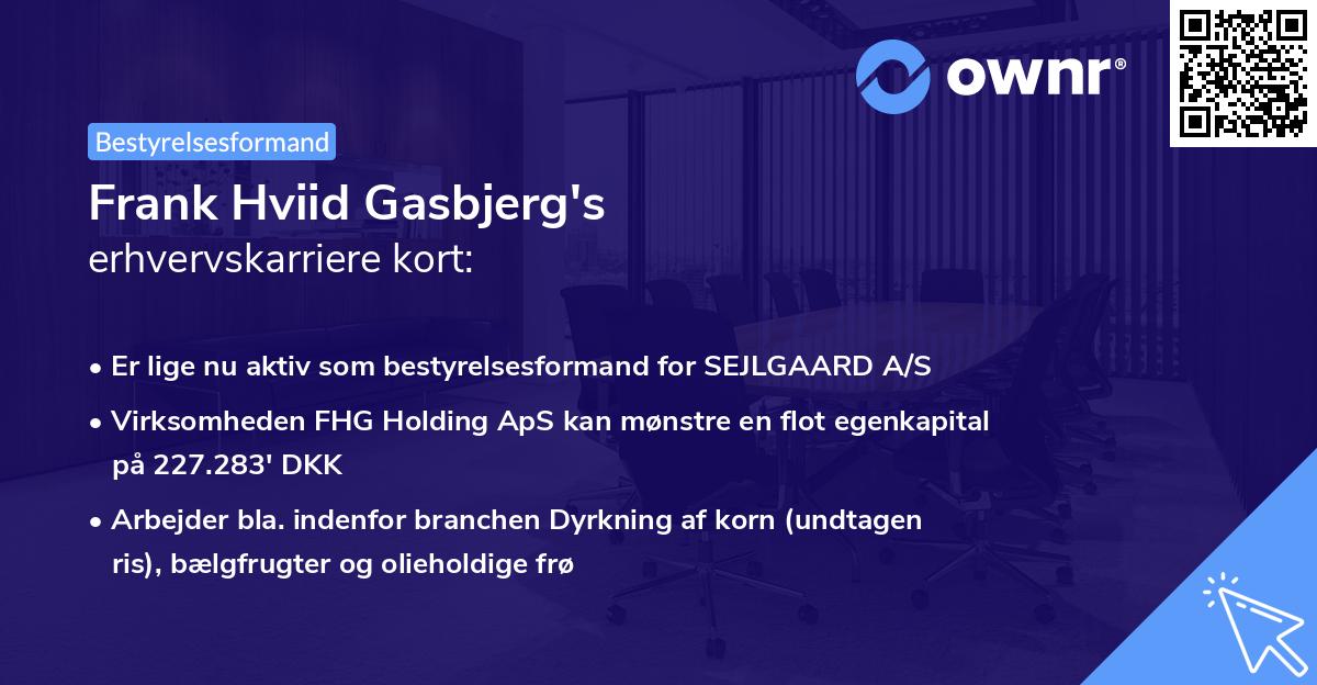 Frank Hviid Gasbjerg's erhvervskarriere kort