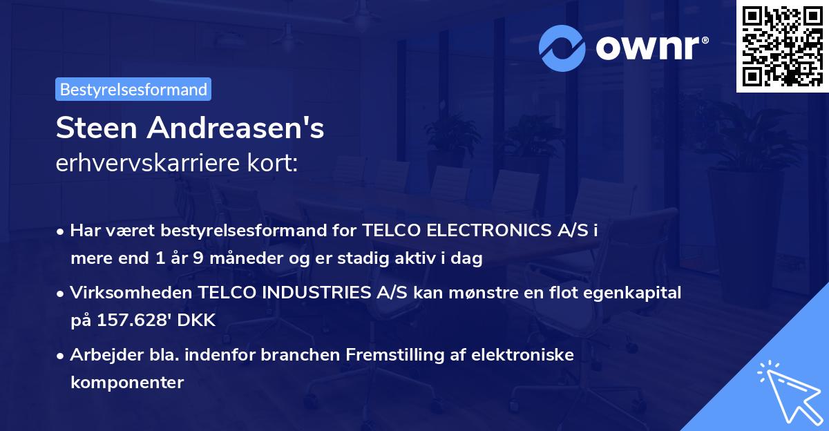 Steen Andreasen's erhvervskarriere kort