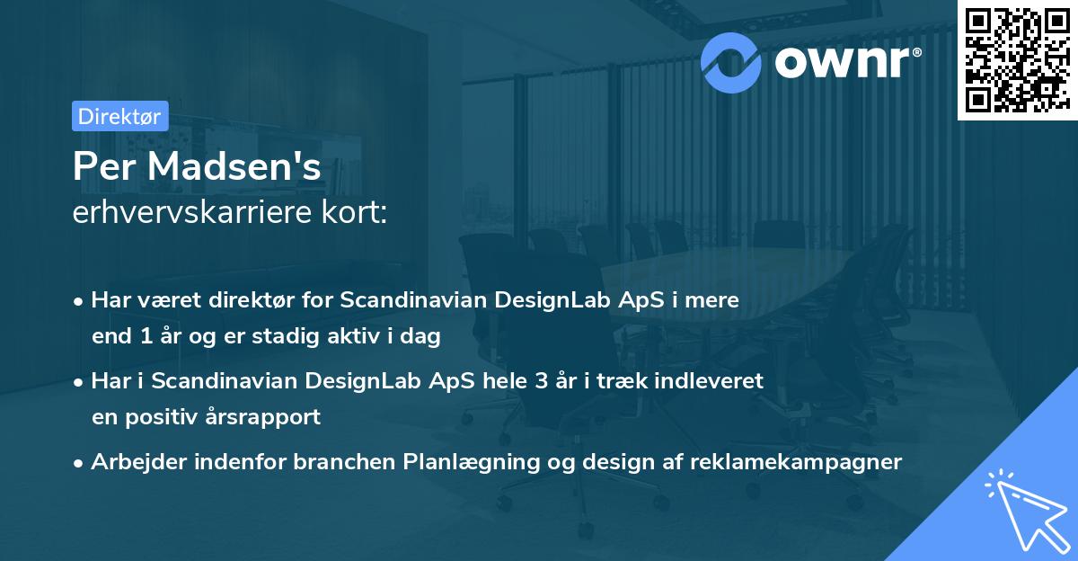 Per Madsen's erhvervskarriere kort