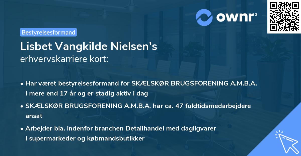 Lisbet Vangkilde Nielsen's erhvervskarriere kort