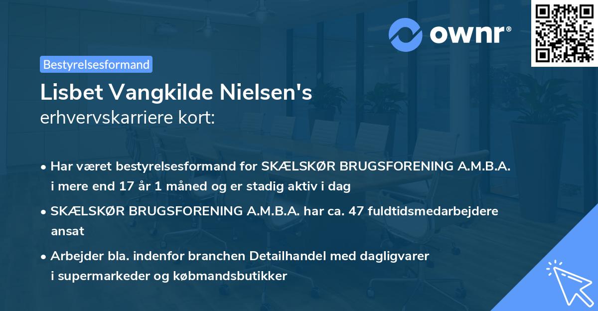 Lisbet Vangkilde Nielsen's erhvervskarriere kort