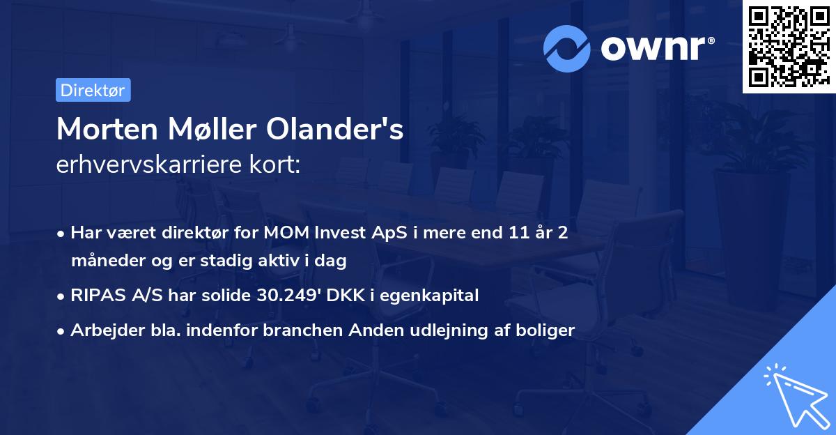 Morten Møller Olander's erhvervskarriere kort