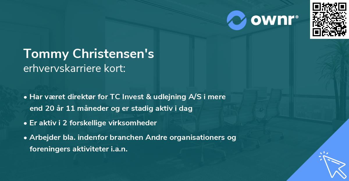 Tommy Christensen's erhvervskarriere kort