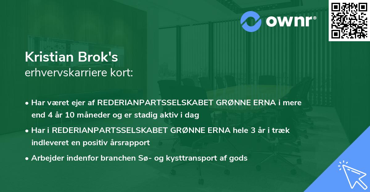 Kristian Brok's erhvervskarriere kort