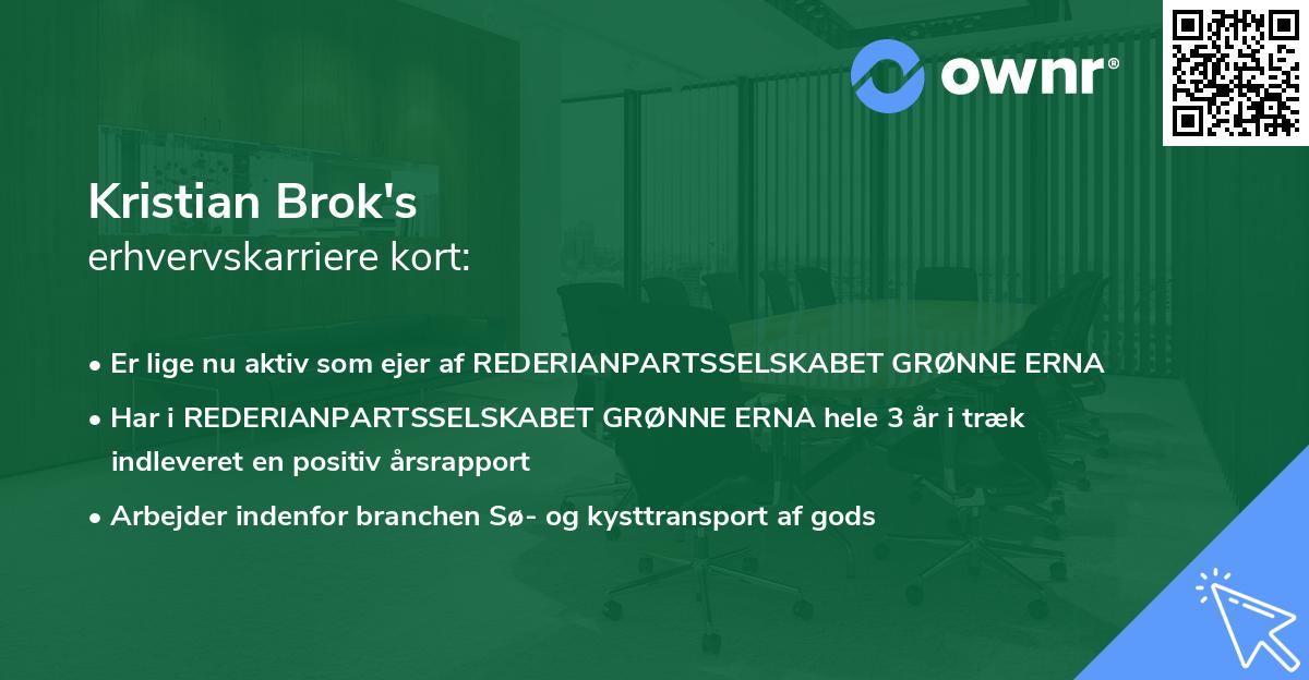 Kristian Brok's erhvervskarriere kort