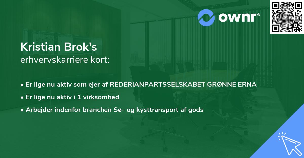 Kristian Brok's erhvervskarriere kort