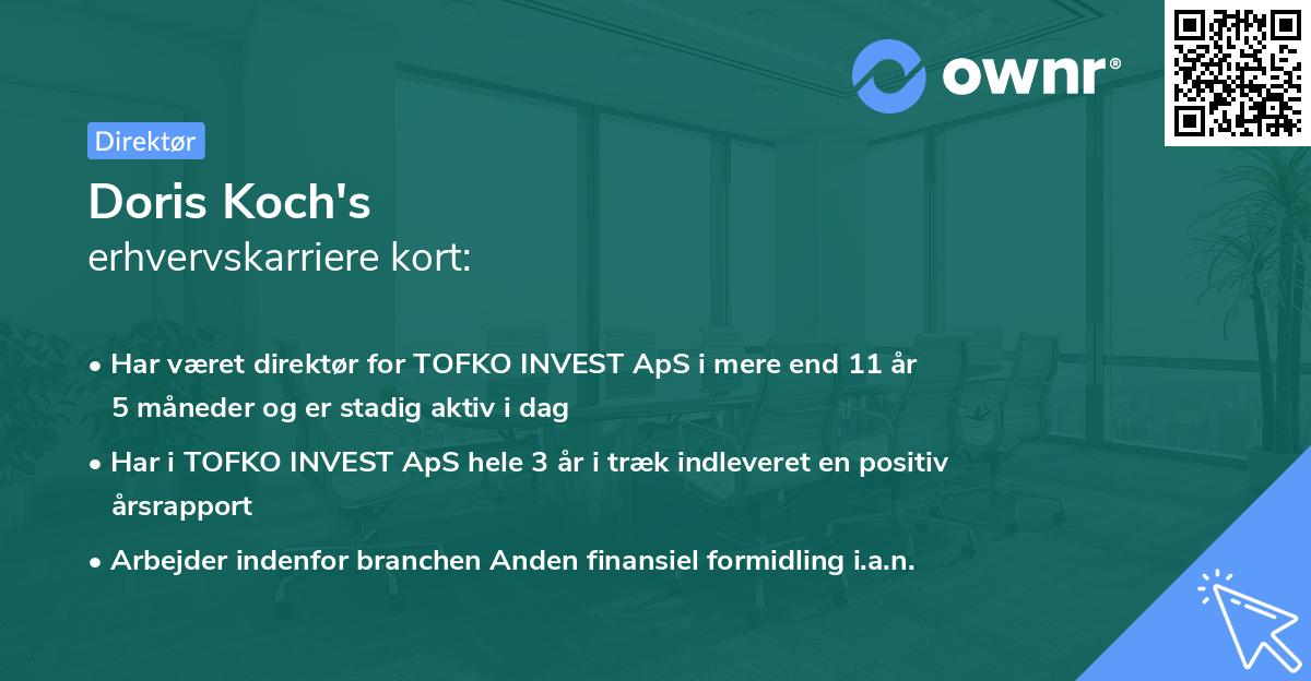 Doris Koch's erhvervskarriere kort