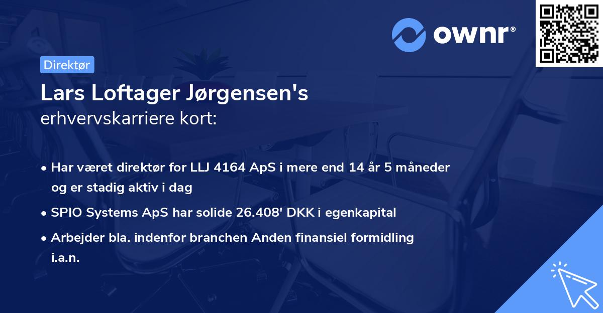 Lars Loftager Jørgensen's erhvervskarriere kort