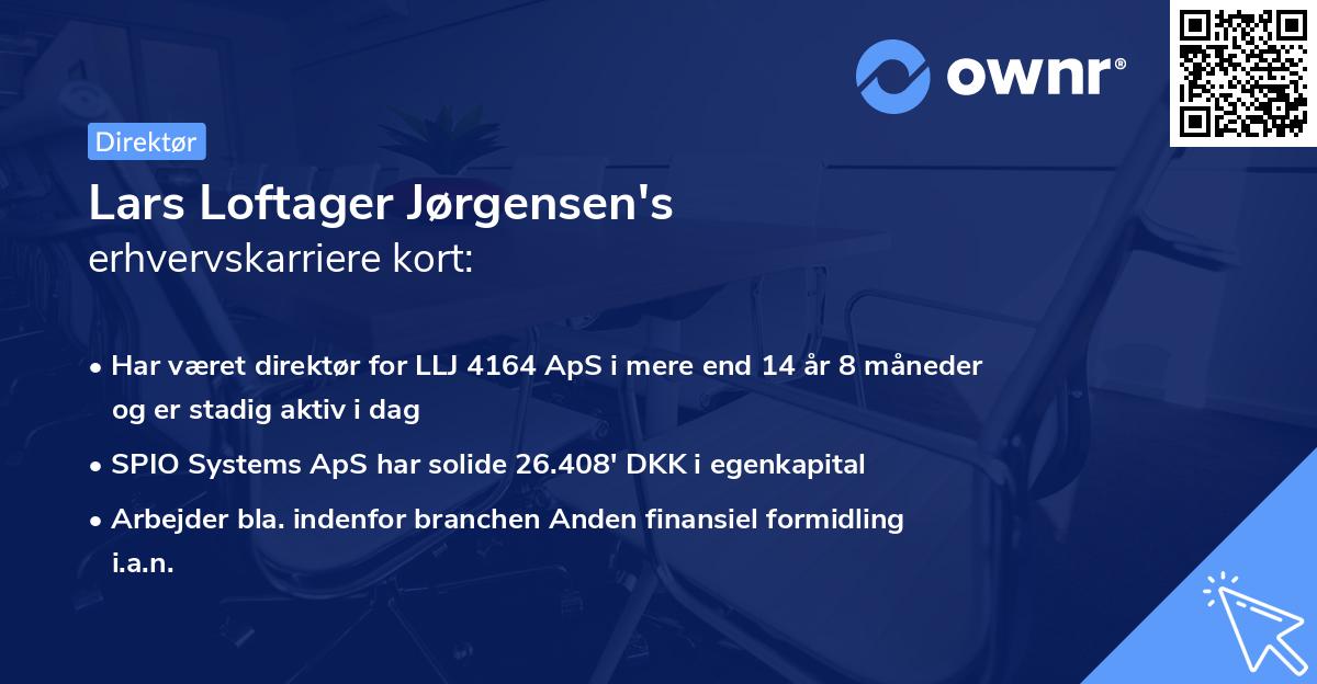 Lars Loftager Jørgensen's erhvervskarriere kort