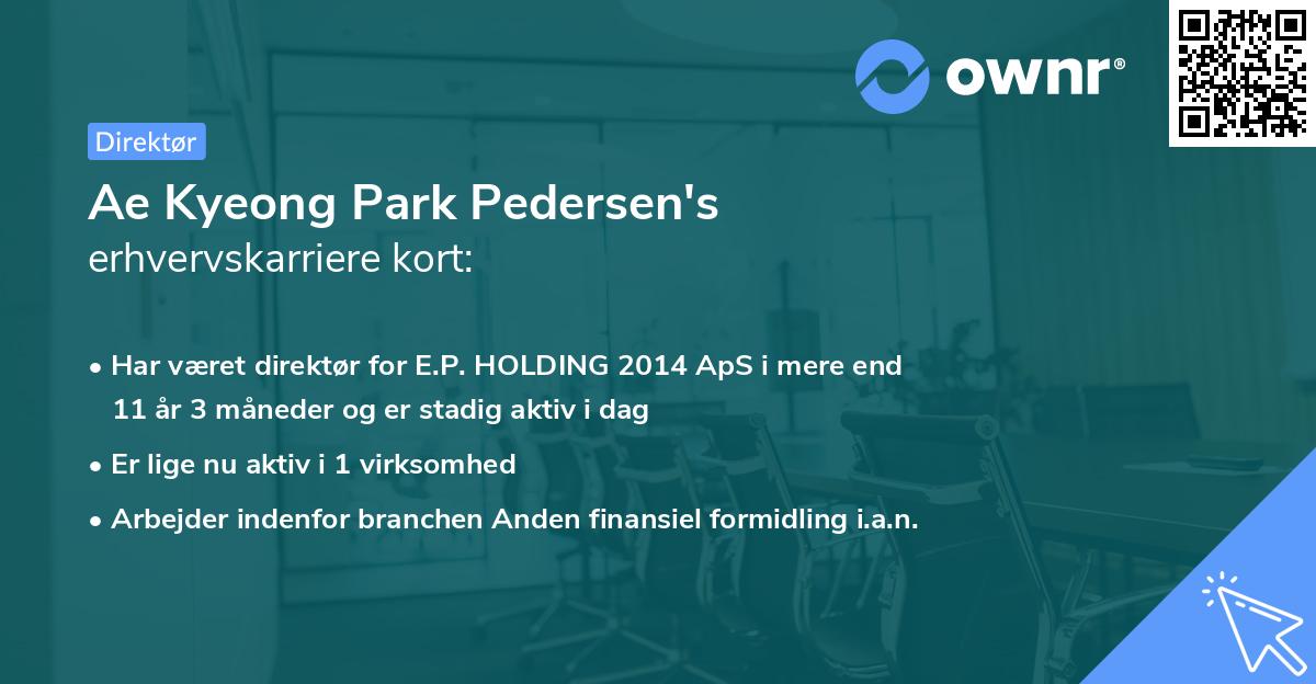 Ae Kyeong Park Pedersen's erhvervskarriere kort