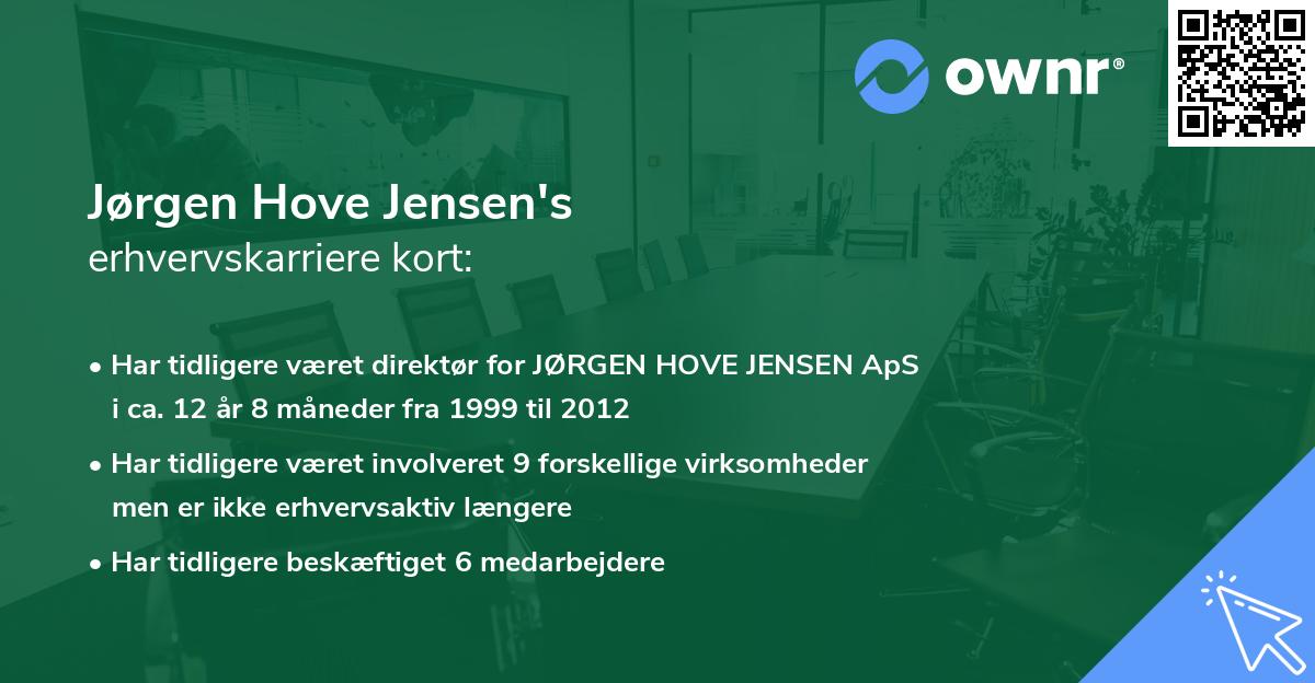 Jørgen Hove Jensen's erhvervskarriere kort