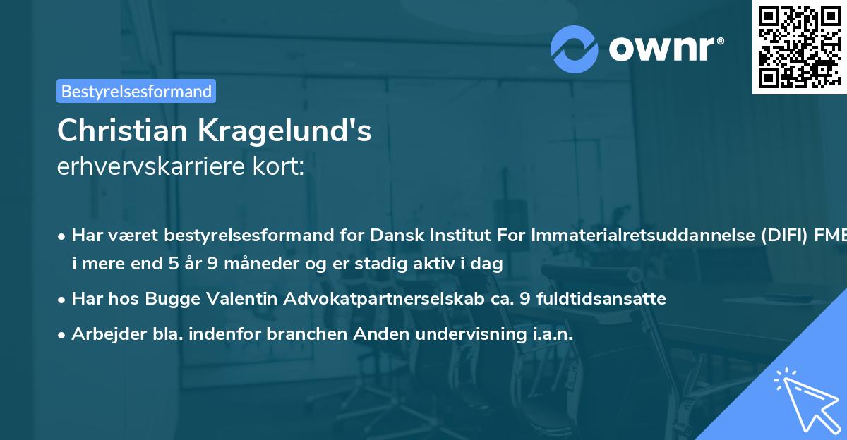 Christian Kragelund's erhvervskarriere kort