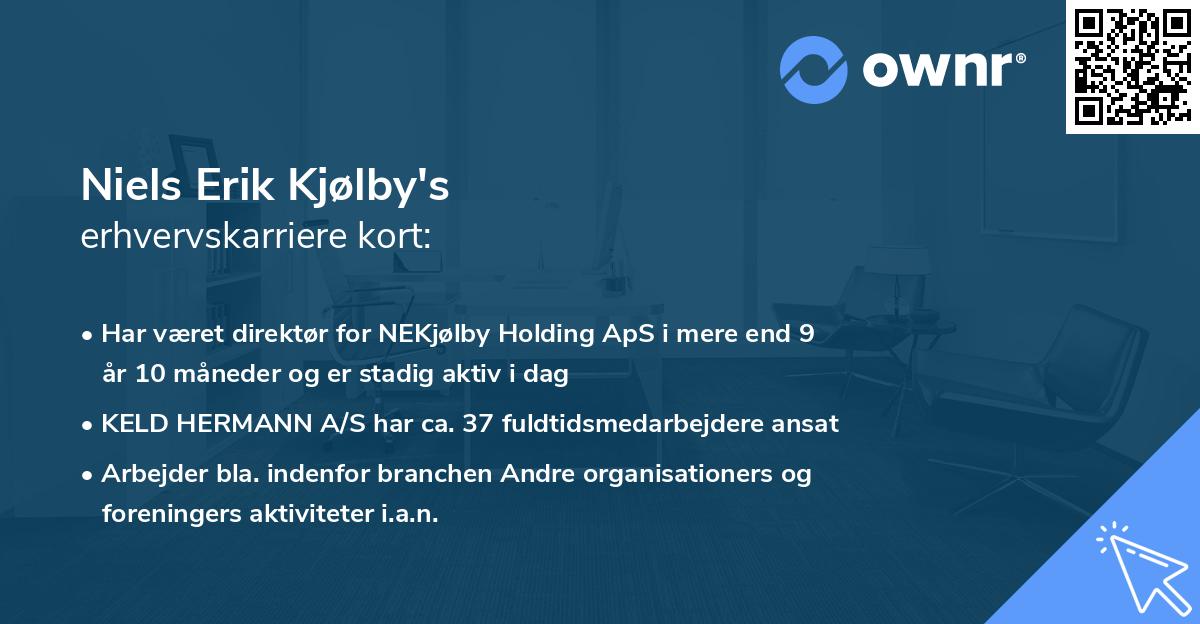 Niels Erik Kjølby's erhvervskarriere kort