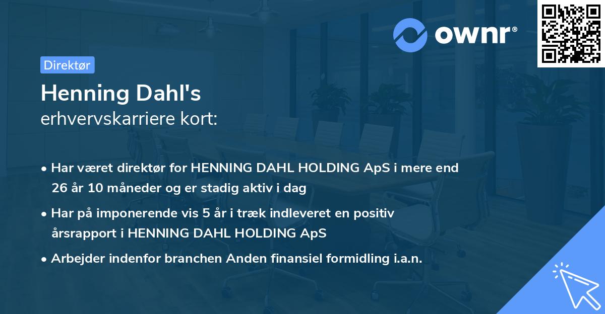 Henning Dahl's erhvervskarriere kort