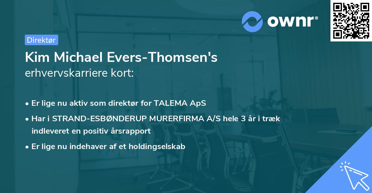 Kim Michael Evers-Thomsen's erhvervskarriere kort