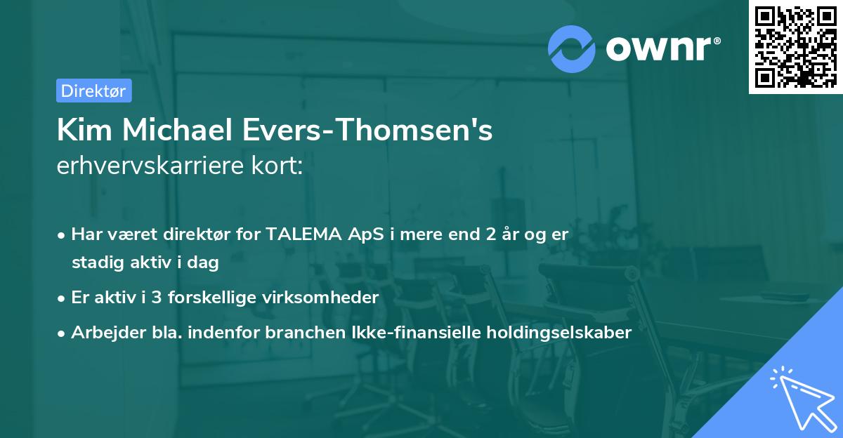 Kim Michael Evers-Thomsen's erhvervskarriere kort