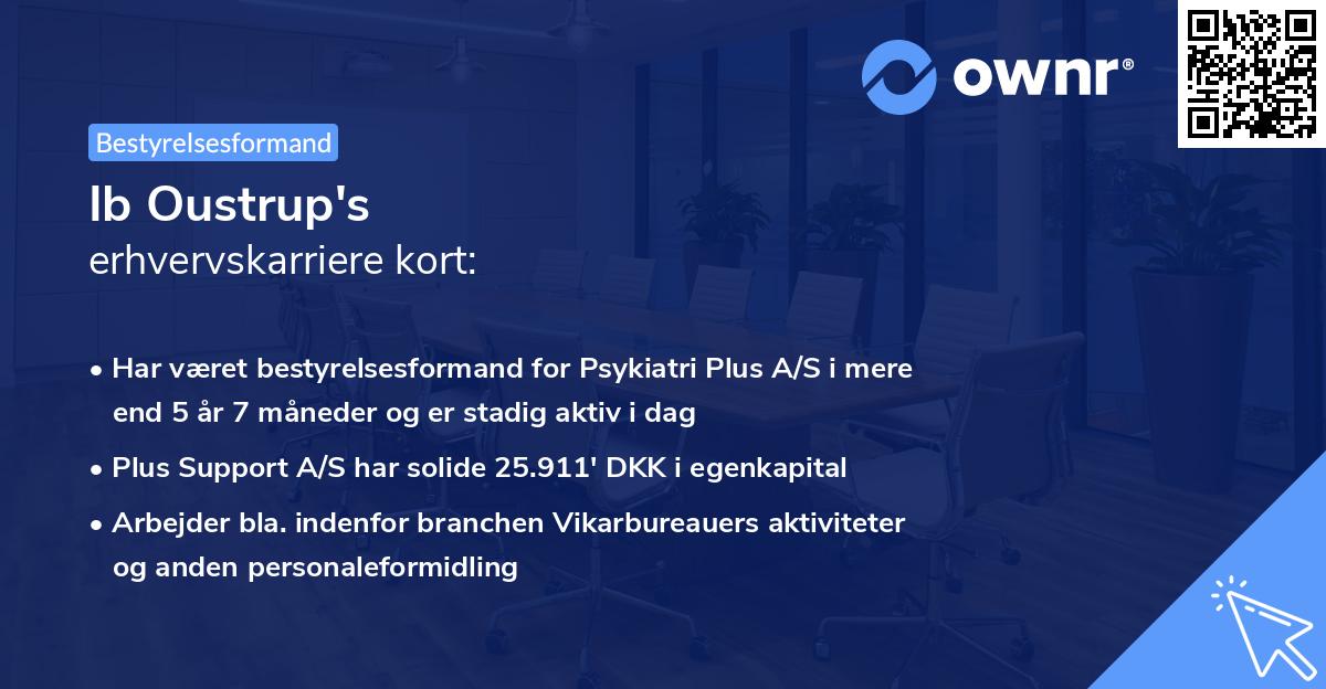 Ib Oustrup's erhvervskarriere kort