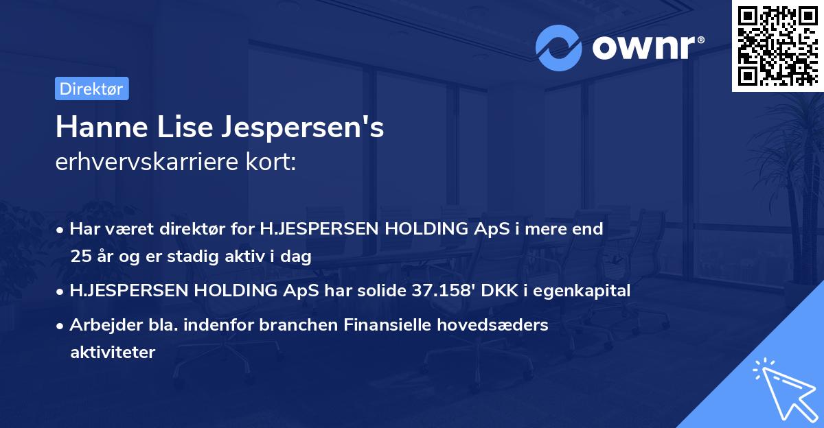 Hanne Lise Jespersen's erhvervskarriere kort