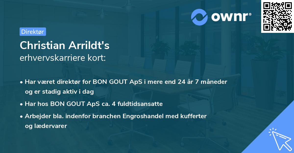 Christian Arrildt's erhvervskarriere kort