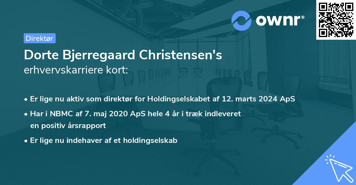 Dorte Bjerregaard Christensen's erhvervskarriere kort