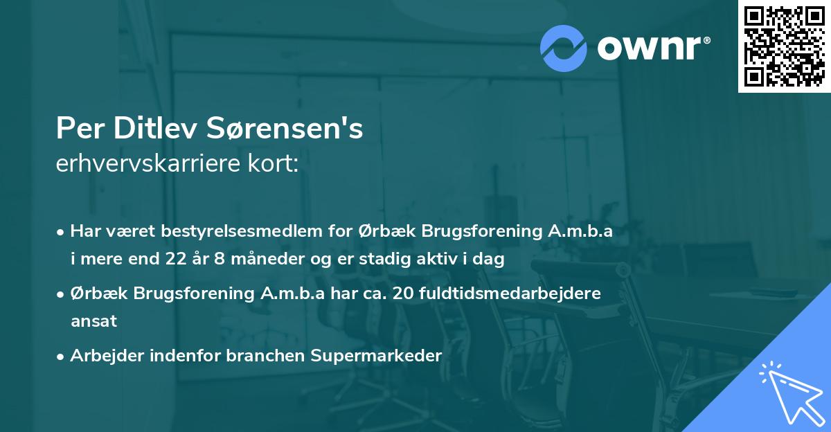 Per Ditlev Sørensen's erhvervskarriere kort