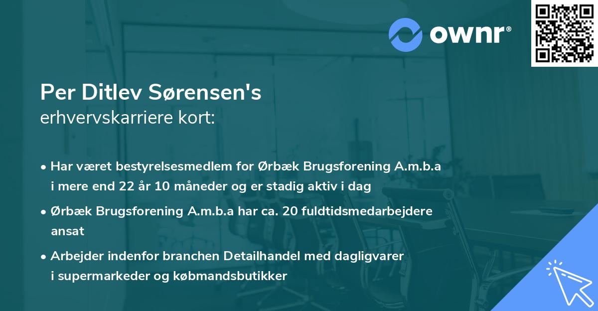 Per Ditlev Sørensen's erhvervskarriere kort