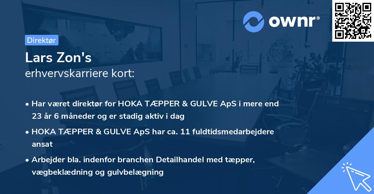 Lars Zon's erhvervskarriere kort