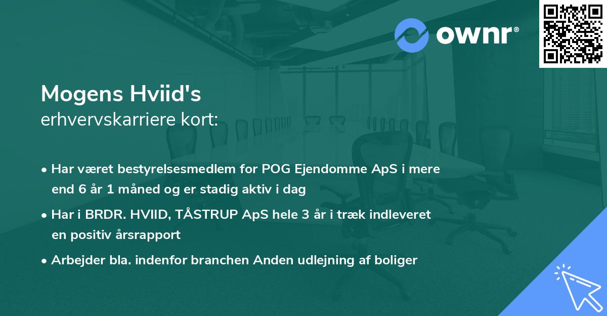 Mogens Hviid's erhvervskarriere kort