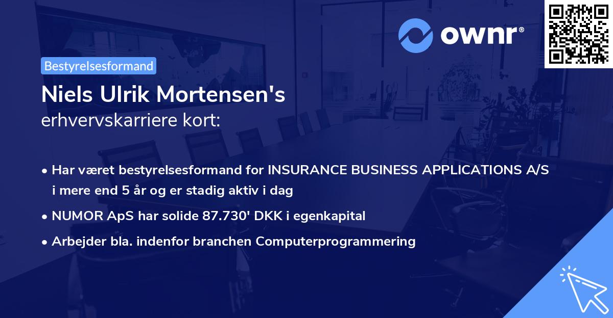 Niels Ulrik Mortensen's erhvervskarriere kort